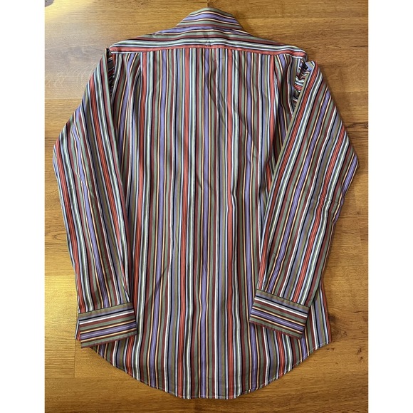 Ralph Lauren Polo Shirt Button Up Stripped Long Sleeve Men's 15.5 - Picture 2 of 4